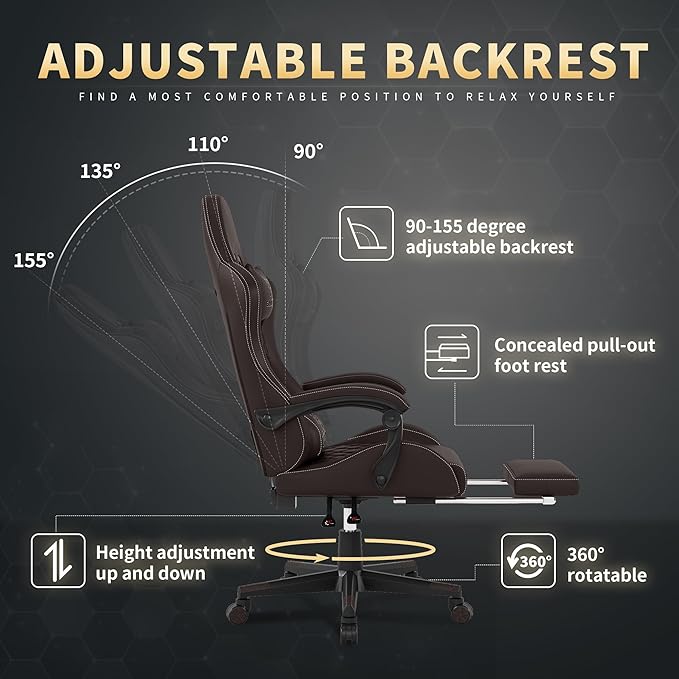 Gaming Chair, 400 lbs Adult Chair, High Back Computer Chair - Image 6