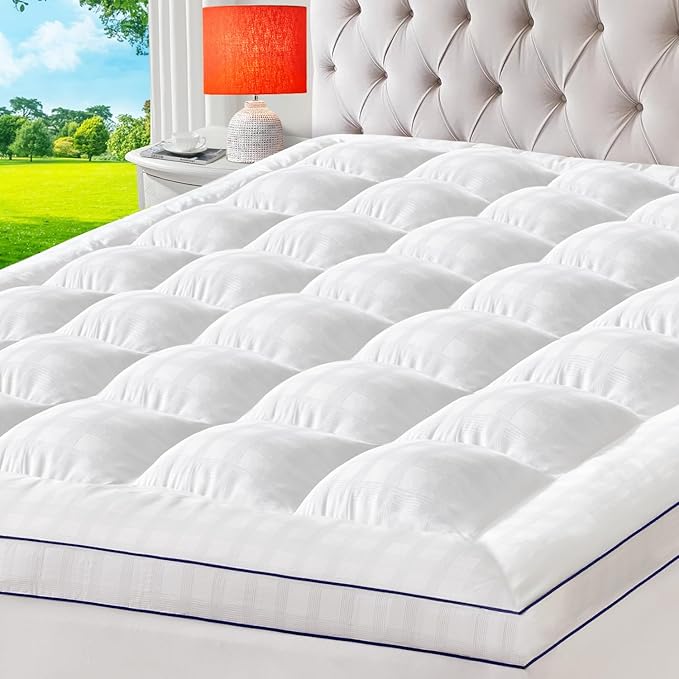 ELEMUSE California King Cooling Mattress Topper, Extra Thick 1300gsm Mattress by Elemuse
