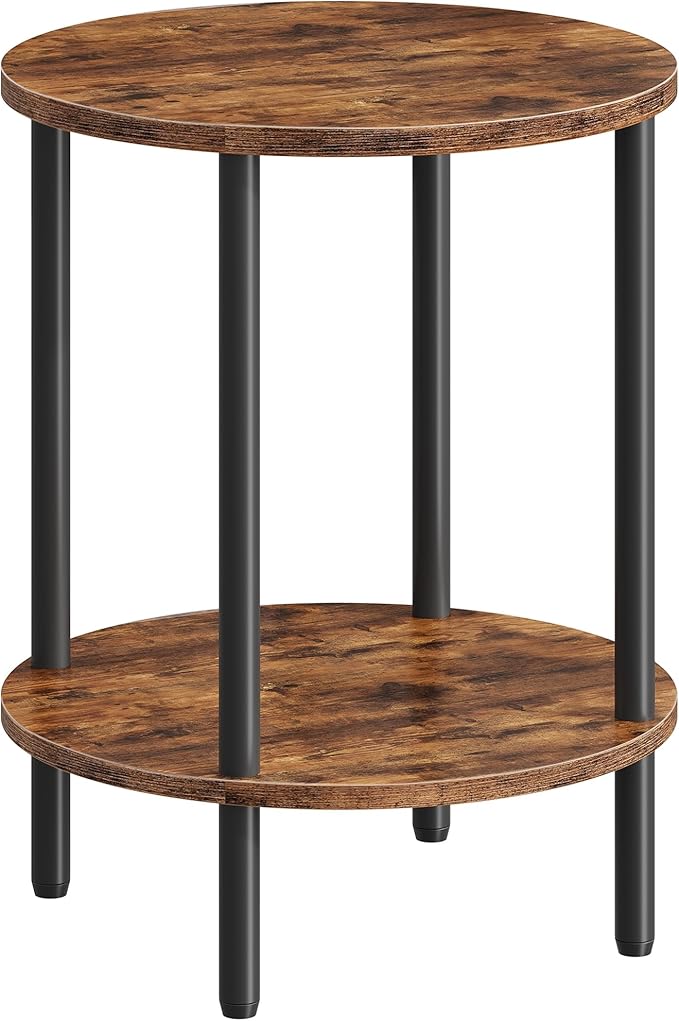 Round Side Table, 2-Tier End Table, Small Side Table by Choezon