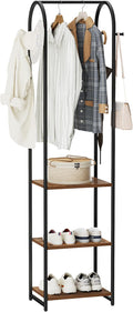 Garment Rack, Coat Rack With 3 Shelves and 4 Hooks, Hanging Rod by Unknown