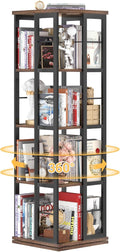 Aheaplus Rotating Bookshelf, Corner Bookcase, 360 Display Wood Spinning by Aheaplus