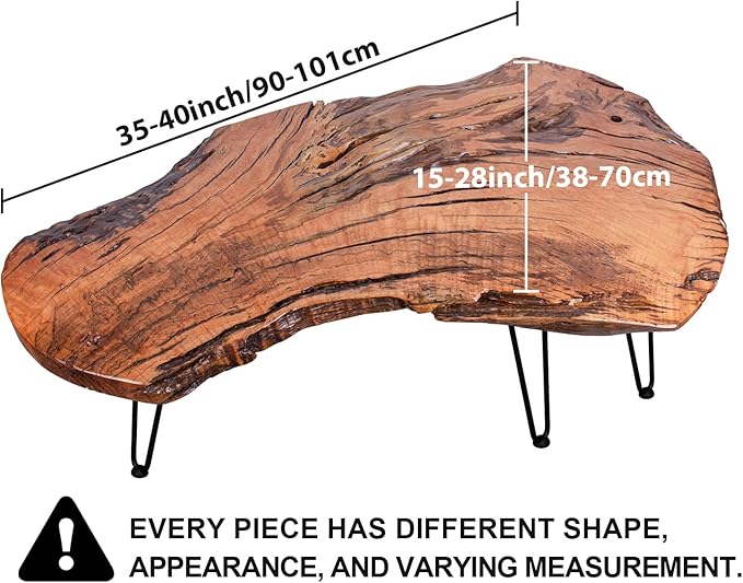End Table with Epoxy Resin Craftsmanship and Natural Wood Finish - Image 3