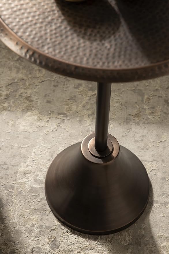 Kate and Laurel Sanzo Modern Pedestal Side Table; 15 x 15 x 24; Bronze; - Image 5