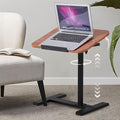 Solid Wood C-Shaped Side Table, 360° Rotating TV Tray Table, Height-Adjustable by Windpost