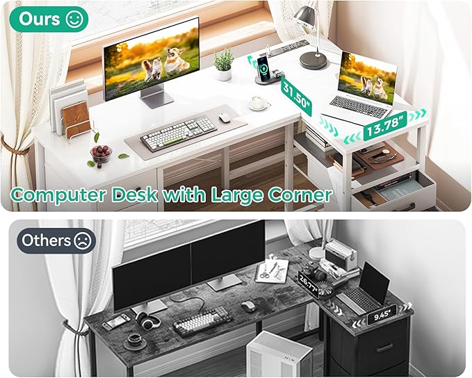 Coleshome L Shaped Computer Desk - Image 8