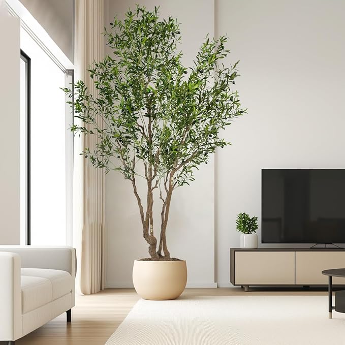 Artificial Olive Tree - 9ft Tall Fake Olive Plant in Pot - Faux Silk Tree - Image 4