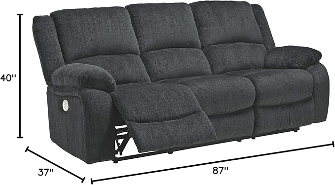 Signature Design by Ashley Draycoll Contemporary Power Reclining Sofa, Dark Gray - Image 7
