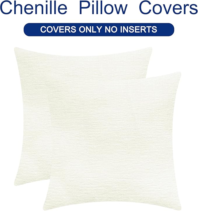 CaliTime Throw Pillow Covers Decorative 16 X 16 Inches Pack of 2 Cozy Chenille - Image 6