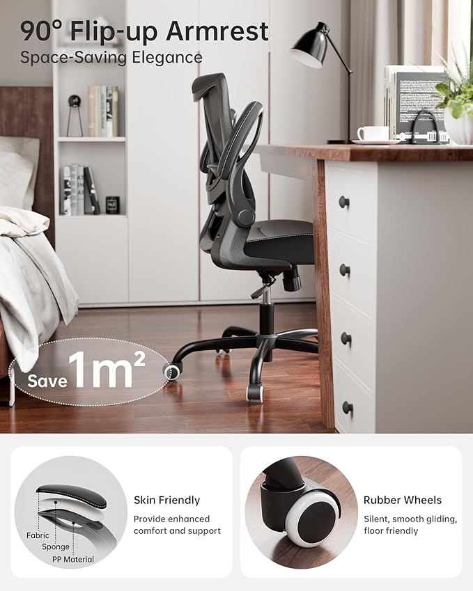 Office Chair, PU Leather Ergonomic Desk Chair - Image 3