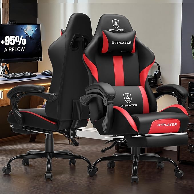 GTRACING Gaming Chair with Foot Rest & Pocket Spring Cushion, Ergonomic High - Image 2