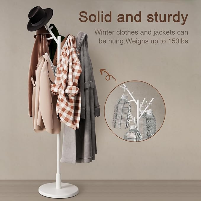 Coat Rack, Solid Wood Coat Rack Freestanding - Image 6