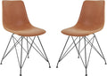 OSP Home Furnishings Trenton Modern Dining Chairs, Sand Faux Leather by OSPHomeFurnishings