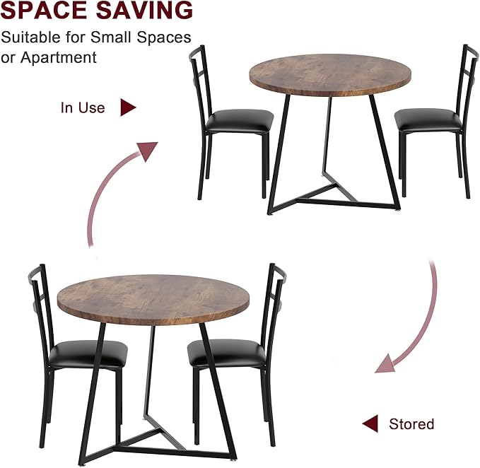 CABIHOME Dining Table Set for 2, Kitchen Table Set for 2, Kitchen Table Set - Image 7