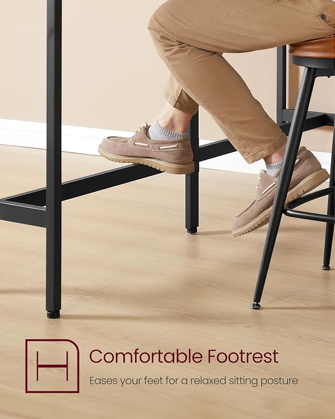 VASAGLE Bar Table, Narrow Long Kitchen Dining Table, Sturdy Metal Frame - Image 6