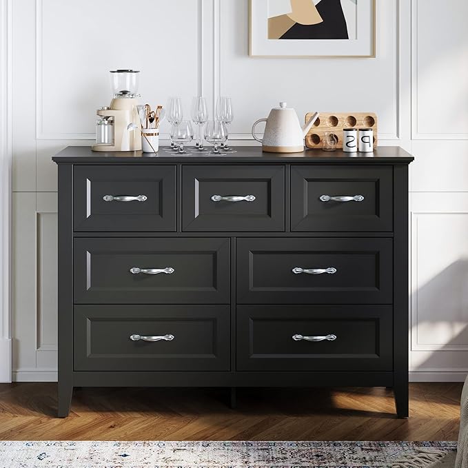LINSY HOME Black Dresser for Bedroom, Long Dresser - Image 3