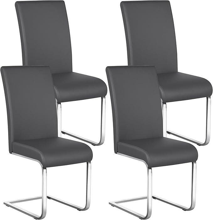 Yaheetech Dining Chairs Set of 4 Modern Faux Leather Upholstered Dining Room by Yaheetech