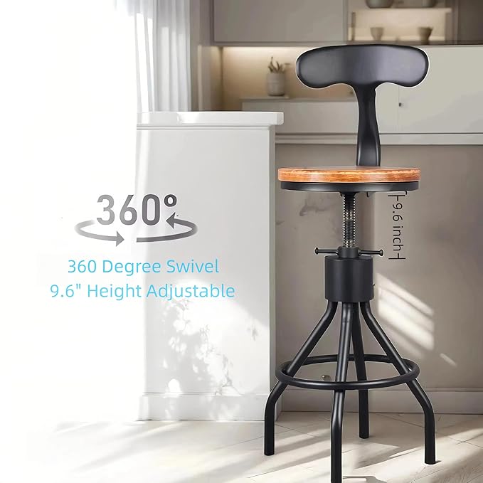 Set of 2 Industrial Bar Stools - Image 3