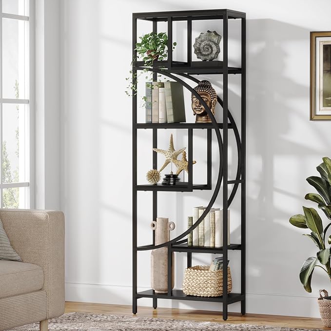 Geometric Bookshelf, 70.9" Tall Bookcase by Celaform