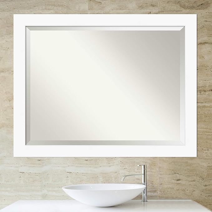 Amanti Art White Bathroom Mirror - Image 6