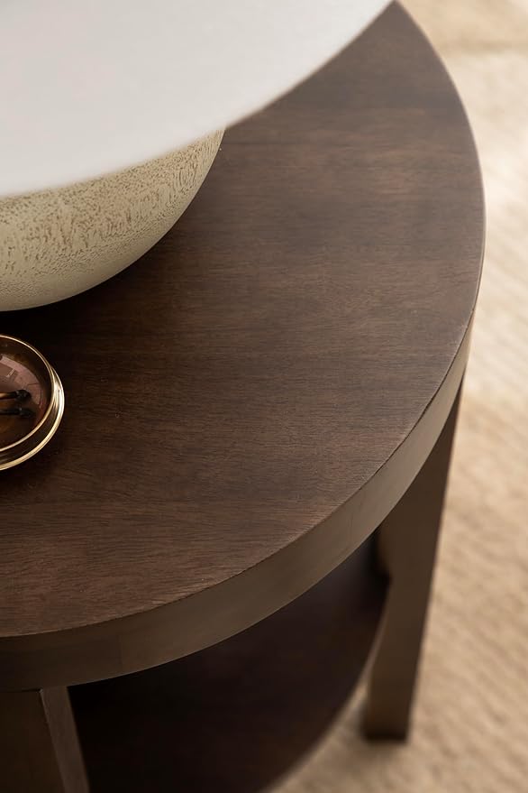 Kate and Laurel Talcott Modern Round Wood Side Table, Dark Brown, Transitional - Image 5
