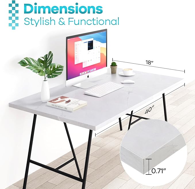 Kaboon Universal Tabletop 40"x18", Solid One-Piece Melamine Table Top, Home and - Image 5