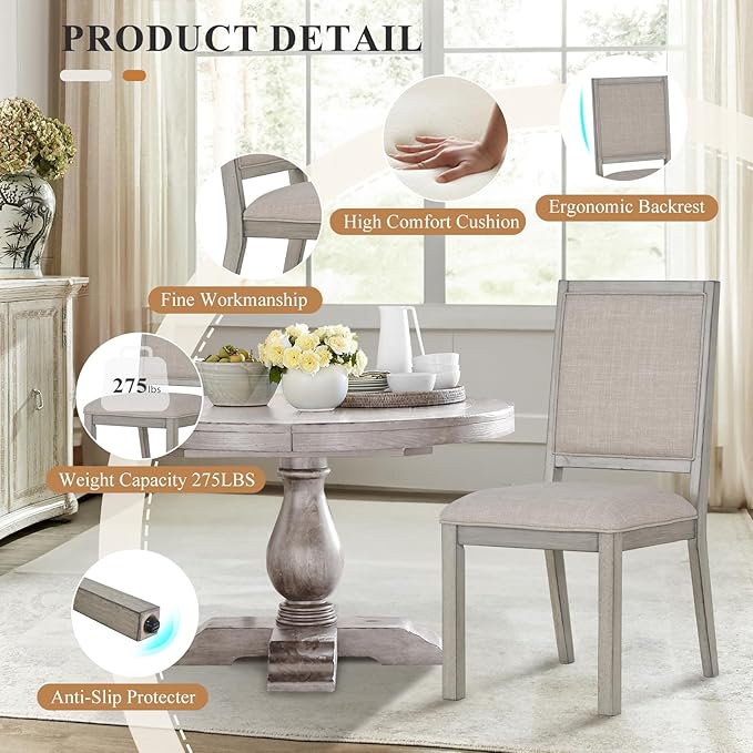 COLAMY Modern Rectangular Dining Table Set, 4-6 Person Capacity, Requires - Image 8