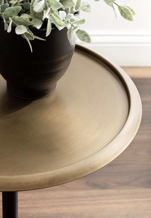 Kate and Laurel Sanzo Modern Pedestal Round Side Table; 15 x 15 x 24; Antique - Image 5