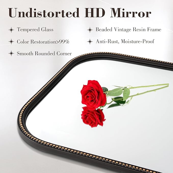 Axeman 32x48 Rounded Rectangular Wall Mirror, Decorative Bathroom Mirror - Image 3