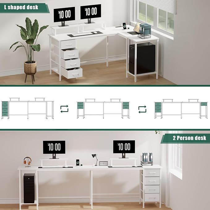 59 inch L Shaped Computer Desk - Image 7