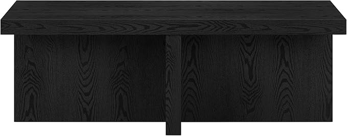 Henn&Hart 44" Rectangular Wood Pedestal Low-Profile Coffee Table - Image 4