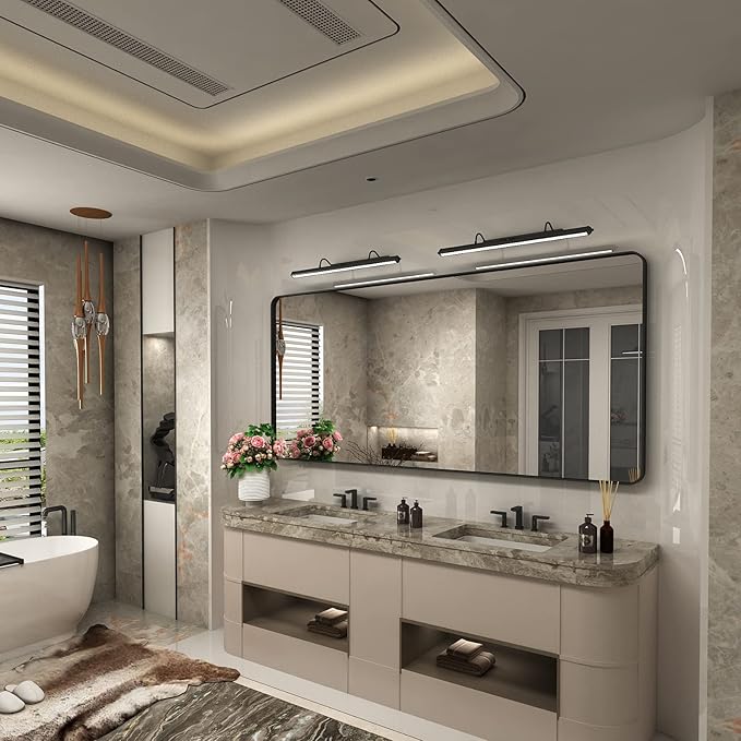 72x36 Black Bathroom Mirror for Wall, Matte Black Framed Bathroom Vanity Mirror - Image 4