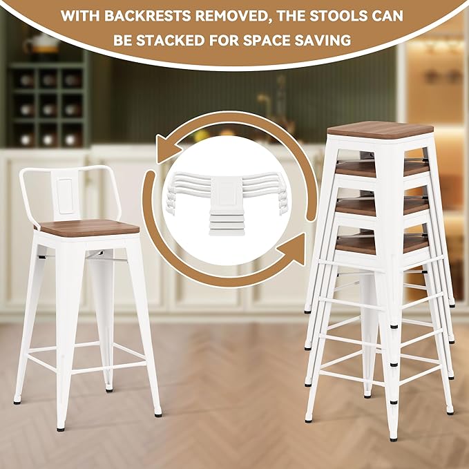26 Inch Swivel Bar Stools Set of 4 - Image 5