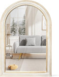 36x24 Inches Farmhouse Wooden Arched Wall Mirrors, Boho Decorative Arch Mirrors by ReflintoWallDecor