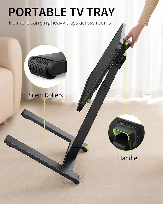 SAIJI Mobile TV Tray Table, Heavy Duty Metal TV Trays - Image 5