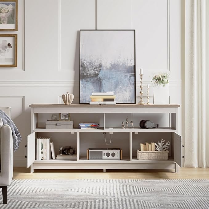 YITAHOME TV Stand for 65/55 Inch TV, Farmhouse Entertainment Center - Image 8