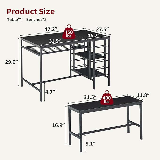 IDEALHOUSE Dining Table Set for 4, Kitchen Table Set for 4 - Image 2