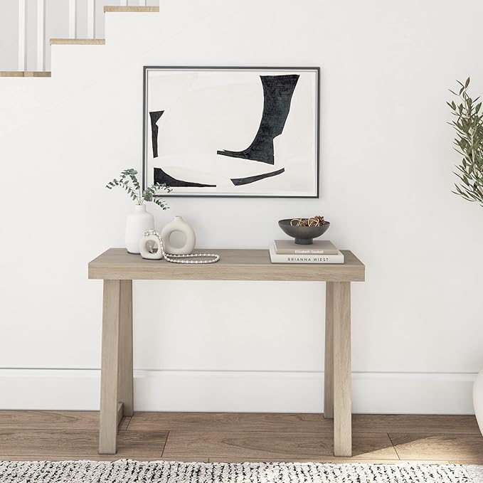 Plank+Beam Solid Wood Console Table, 46.25 Inch, Sofa Table, Narrow Entryway - Image 3