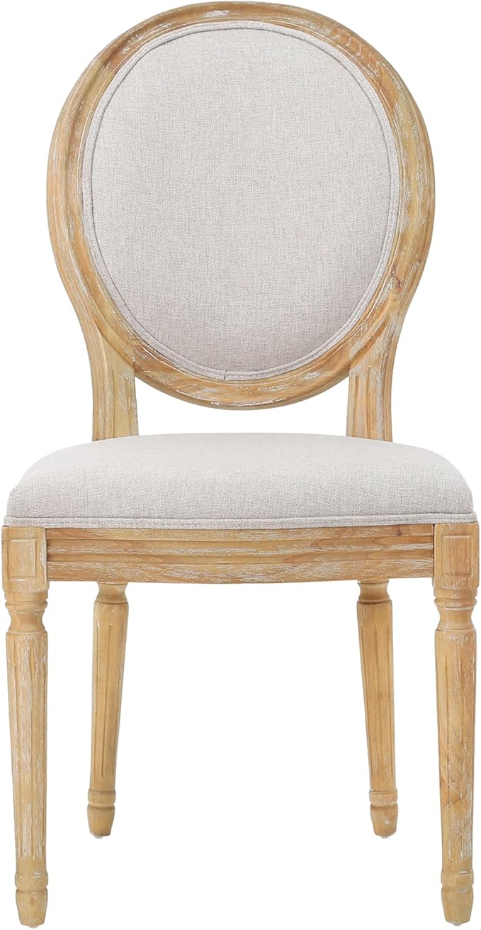 Christopher Knight Home Phinnaeus Polyester Beige Fabric Dining Chair, 2-Pcs Set - Image 6