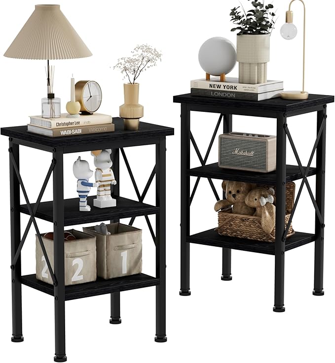 VECELO Modern Nightstands X-Design Side End Table Night Stand by VECELO