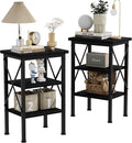 VECELO Modern Nightstands X-Design Side End Table Night Stand by VECELO