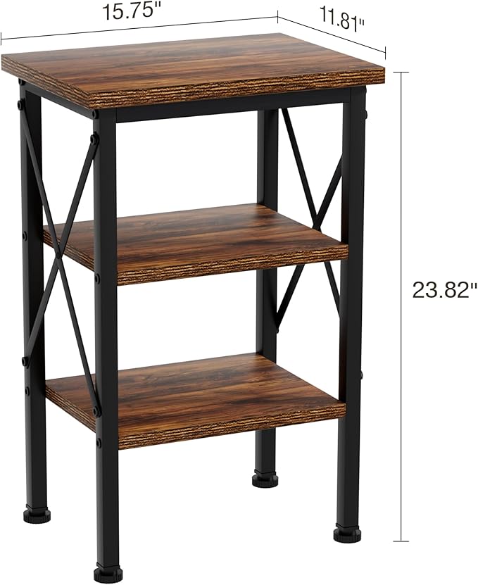 VECELO Modern Nightstands X-Design Side End Table Night Stand - Image 3