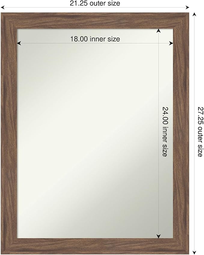 Amanti Art Brown Bathroom Mirror - Image 3