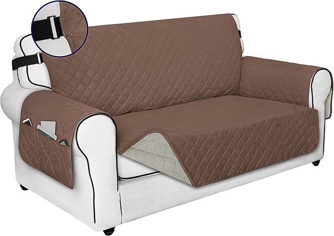 PureFit Reversible Sofa Cover Water Resistant Loveseat Couch Cover, Machine by PureFit
