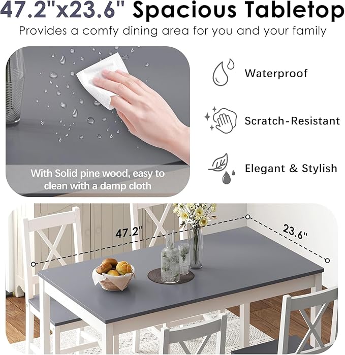 sogesfurnituer 5 Piece Kitchen Dining Room Table Sets - Image 3