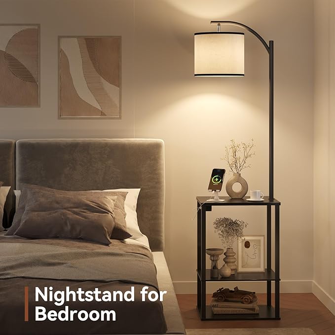 SUNMORY Floor Lamp with Table, End Table - Image 8