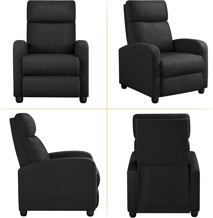 Yaheetech Fabric Recliner Chair Sofa Ergonomic Adjustable Single Sofa - Image 6