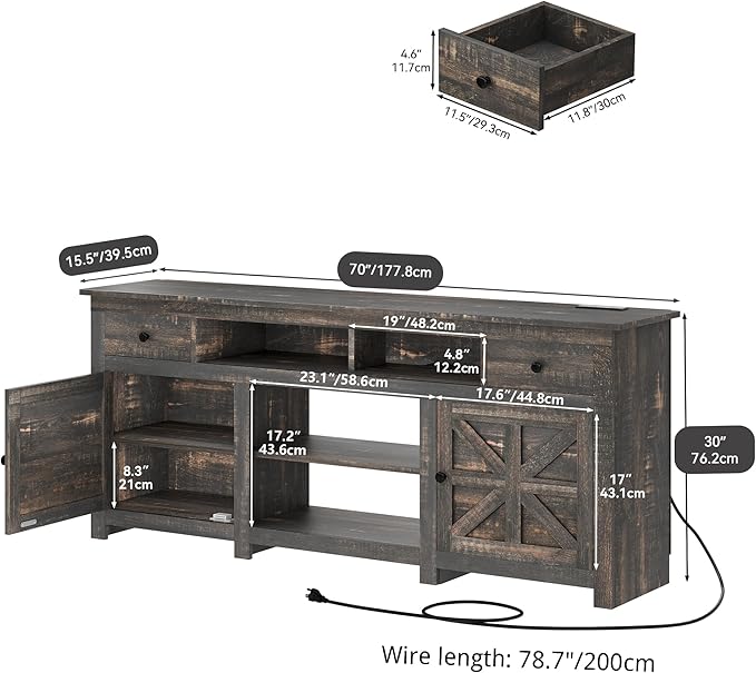 YITAHOME TV Stand for 75/80 Inch TV, Entertainment Center, TV Cabinet - Image 5