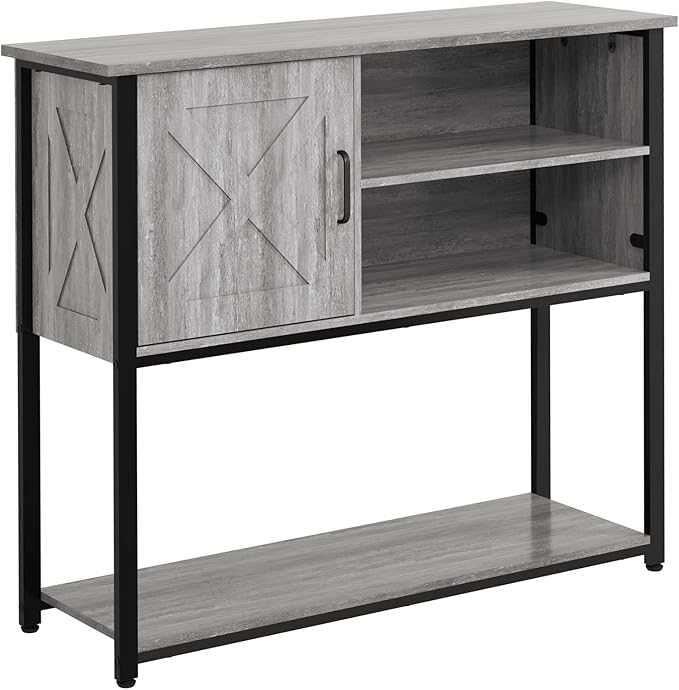 41" Console Table with Storage Cabinet, Sofa Table with Storage Shelves - Image 9