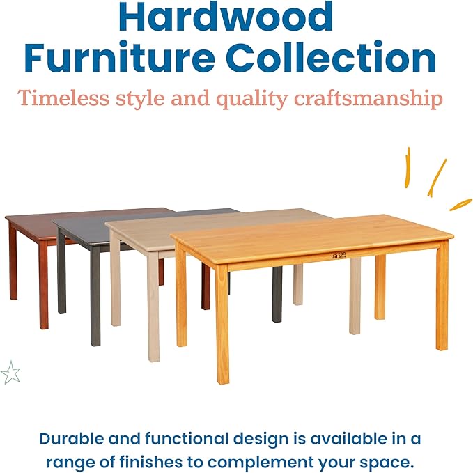 ECR4Kids 30in x 48in Rectangular Hardwood Table - Image 8