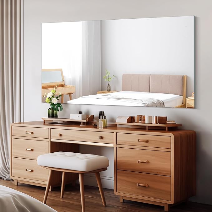 Frameless Mirror, 30x55 Inch Rectangle Bathroom Mirrors - Image 2